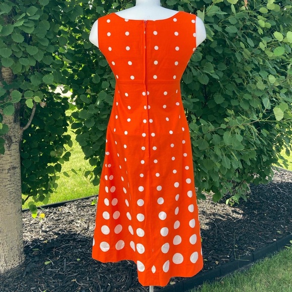 {sold} 1960s Merry Finn Orange Polka Dot Dress - Picture 4 of 4